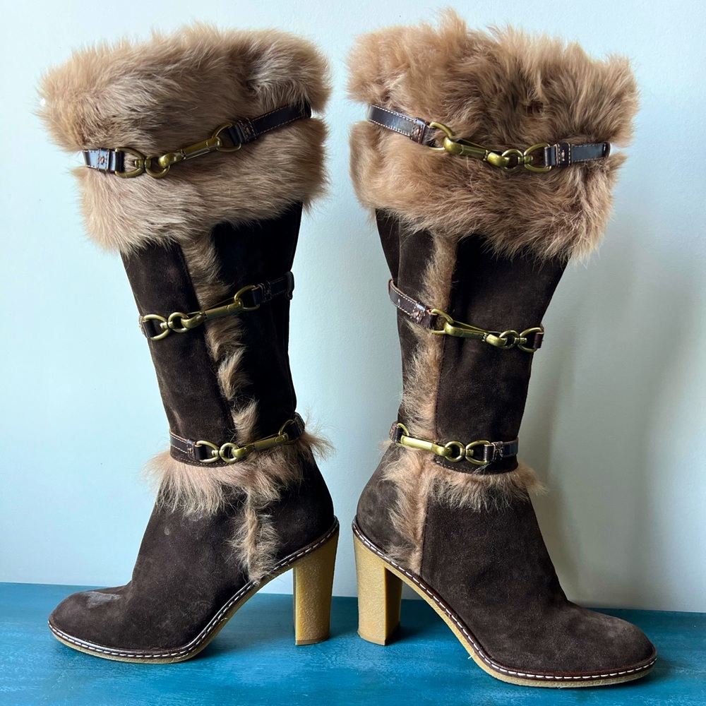 Vintage Coach suede knee high boots
